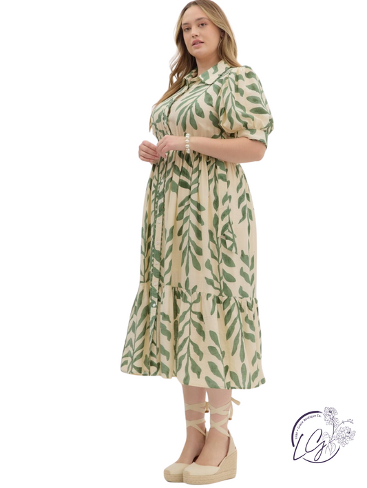 Curvy Wildgrove Tie Waist Midi Dress