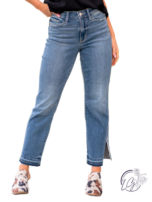 Tracey Fray Slit Release Straight Leg By Judy Blue