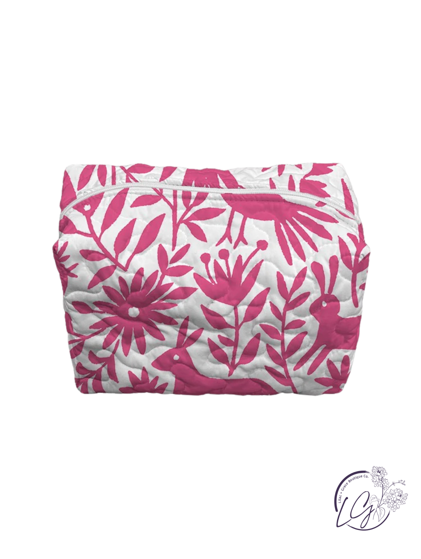 Piper Otomi Pink Quilted Large Makeup Bag