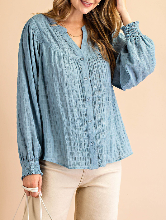 (Sale) Let's Stop Wishing Smocked Long Sleeve