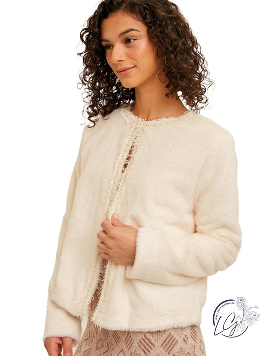 Feel My Love Fringe Fur Crop Jacket