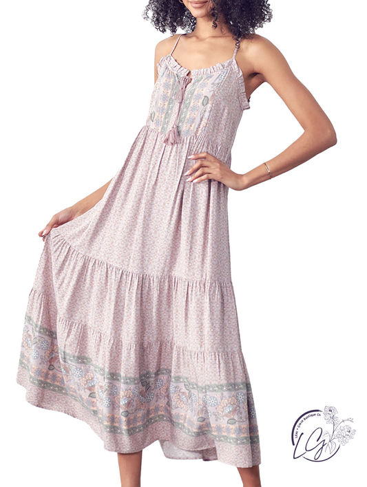 (Sale) You and Me Printed Maxi Dress