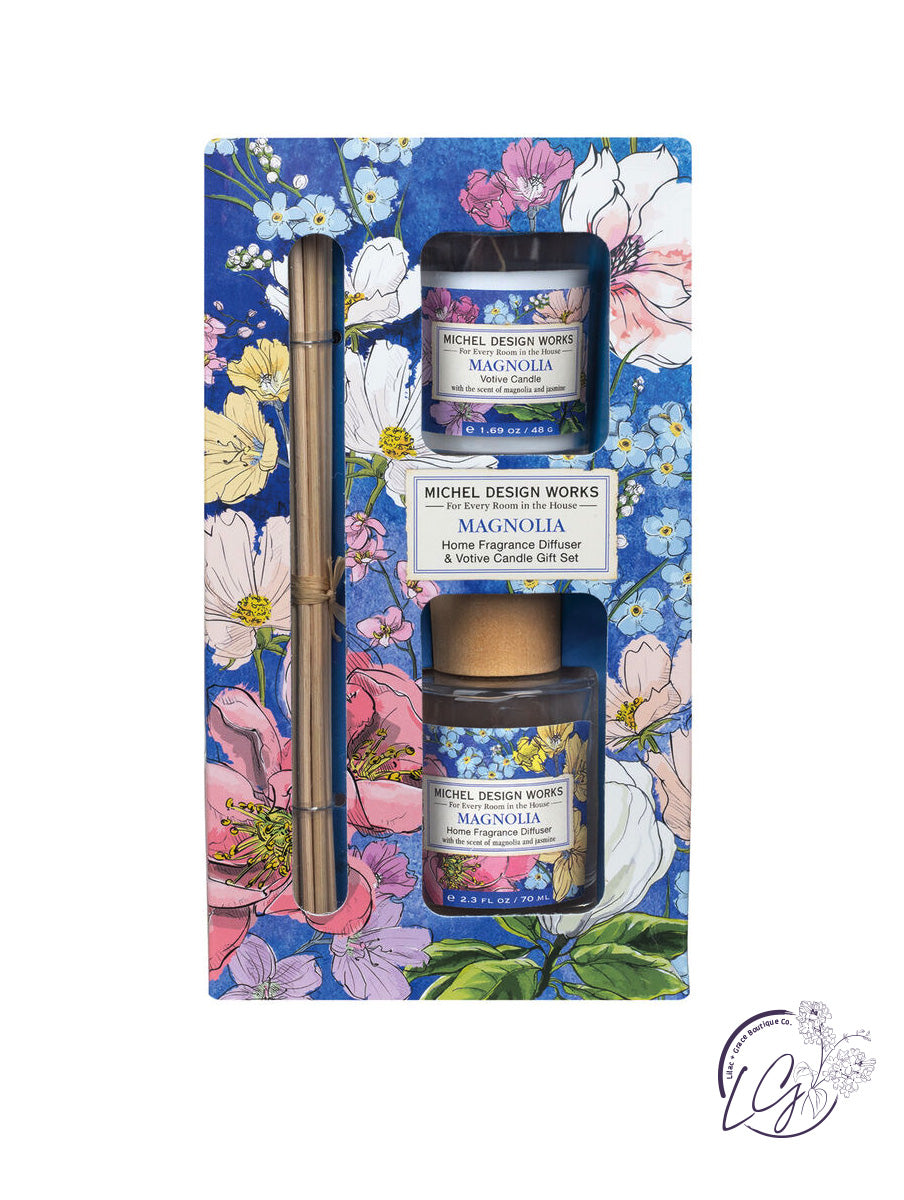 Home Fragrance Diffuser & Votive Candle Gift Set By Michel Design