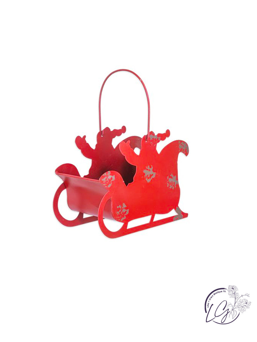 Santa's Silhouette Sleigh Basket