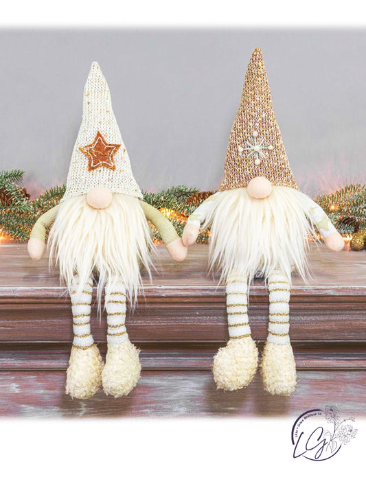 Golden Shimmer Gnome Dangle Leg