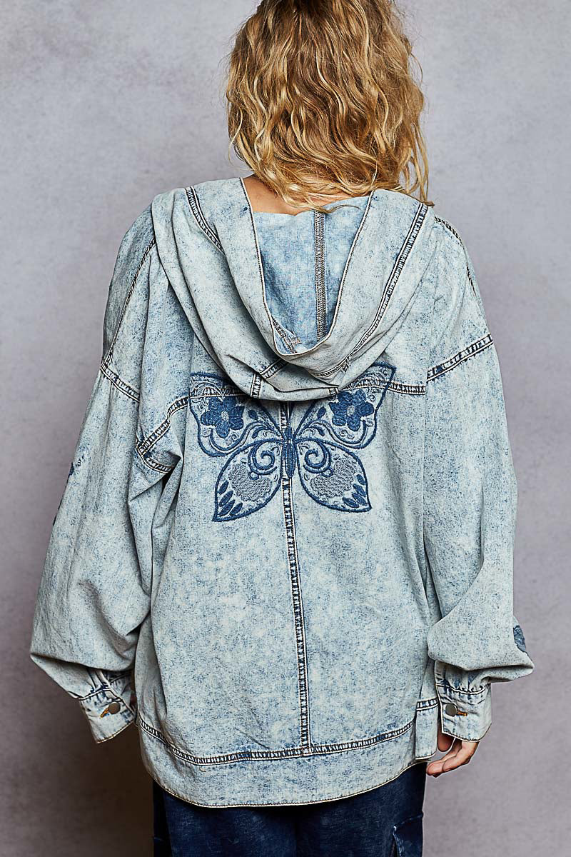 Vintage Drift Denim Hoodie