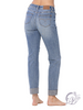 Denise Knee Destroy & Cuffed Long Boyfriend Jeans By Judy Blue