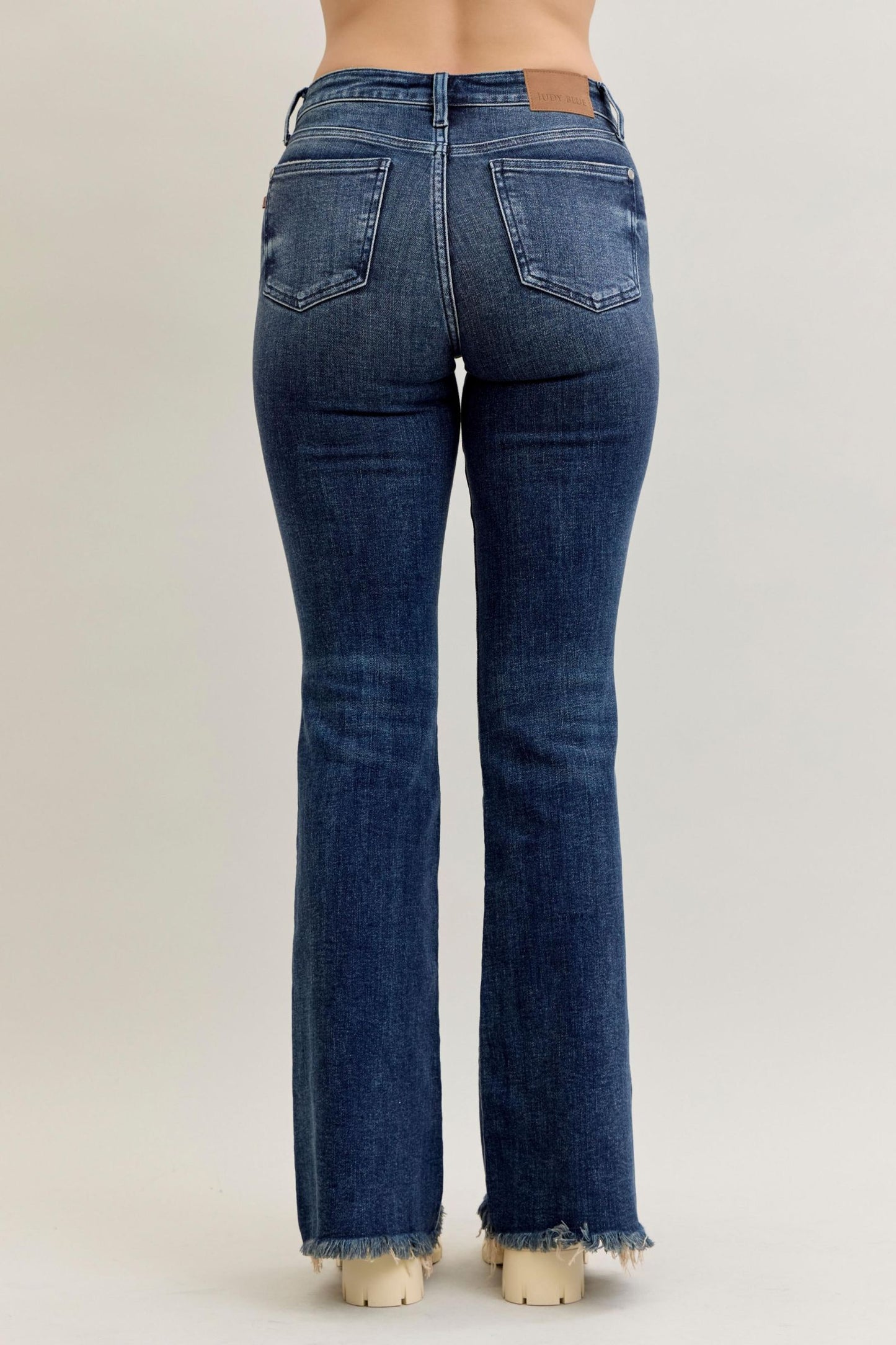 Vesper Mid Rise Distressed Flare by Judy Blue