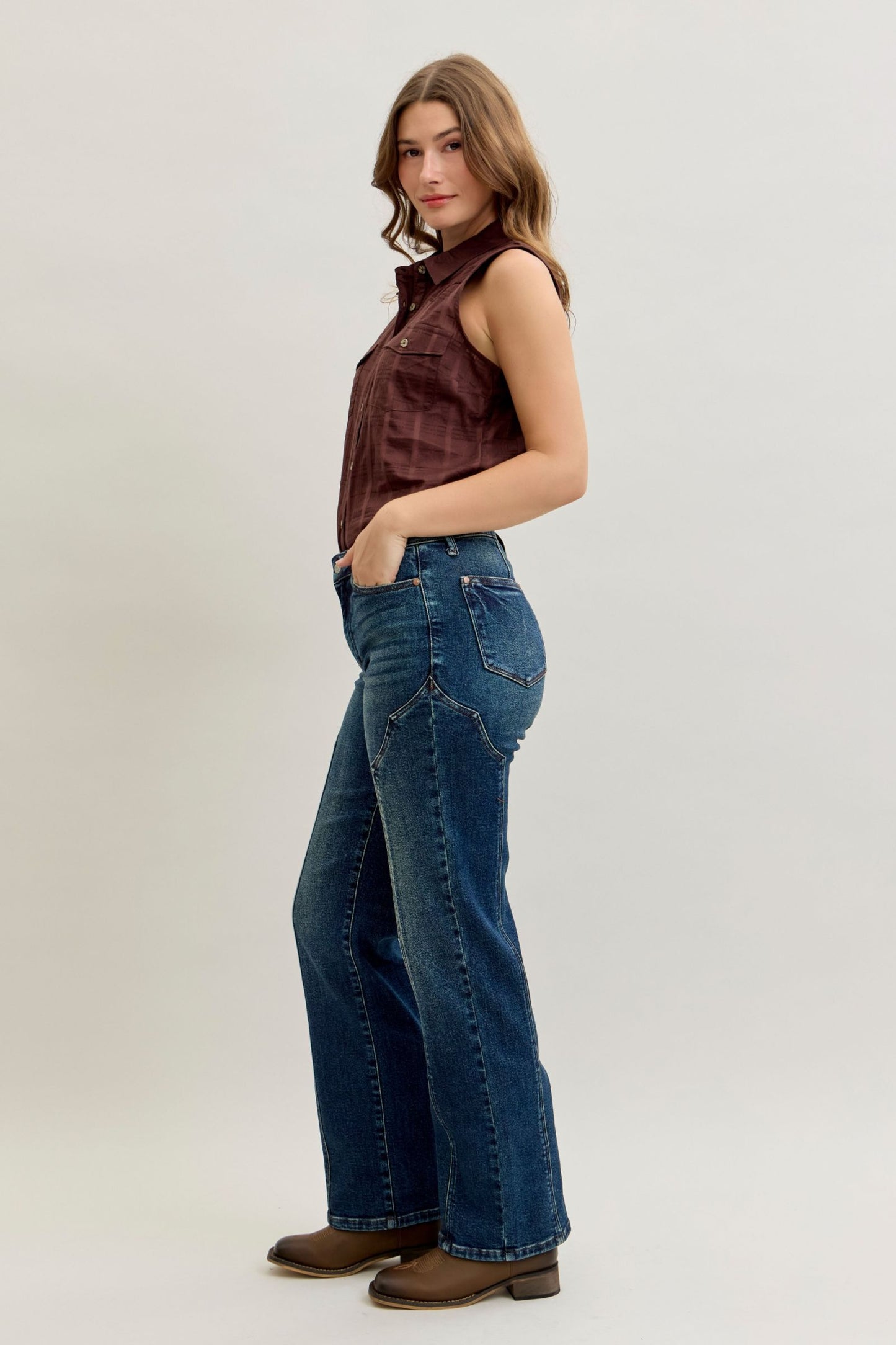 Fable Mid Rise Western Seam Straight by Judy Blue