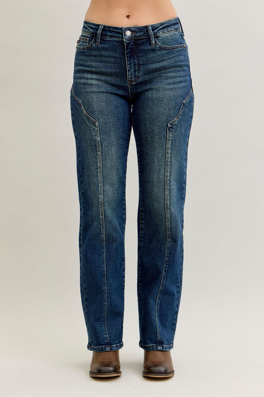 Fable Mid Rise Western Seam Straight by Judy Blue