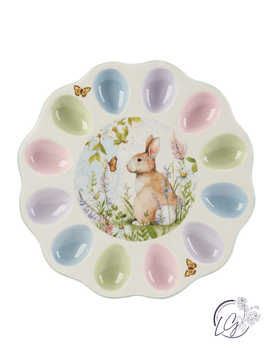 Easter Meadow Round Deviled Egg Plate