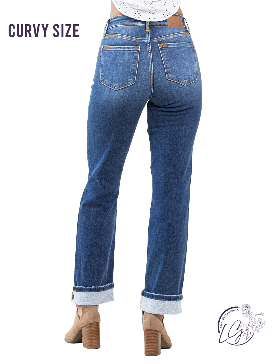 Curvy Ainsley High Waist Straight Leg  By Judy Blue