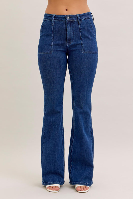 Della High Rise Flare Non Distressed by Judy Blue