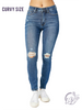 Curvy Estelle Tummy Control Distressed Jeans by Judy Blue