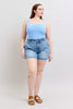 Perry High Rise Denim Trouser SHorts By Judy Blue