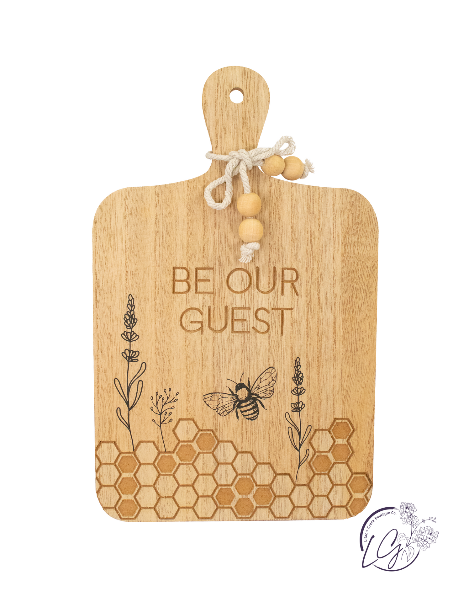 Wood Bee Shaped Wall Sign w/Bead