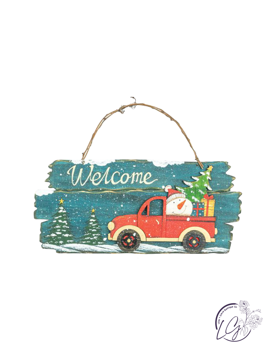 Welcome Christmas Truck Sign