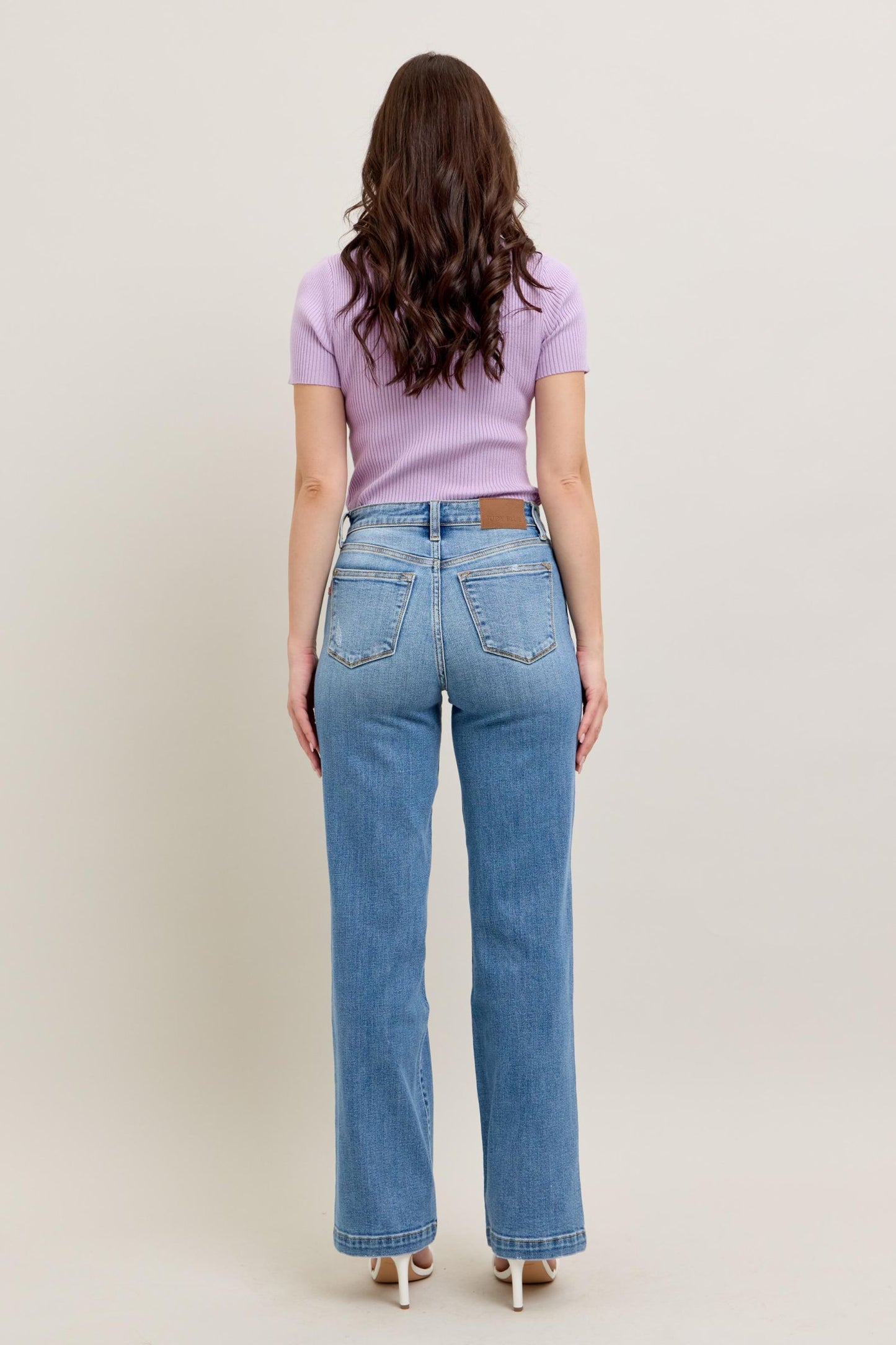 Clover High Rise Trouser Non distressed by Judy Blue