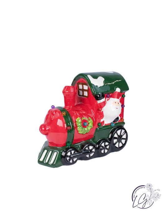 Ceramic Santa Train with Lights