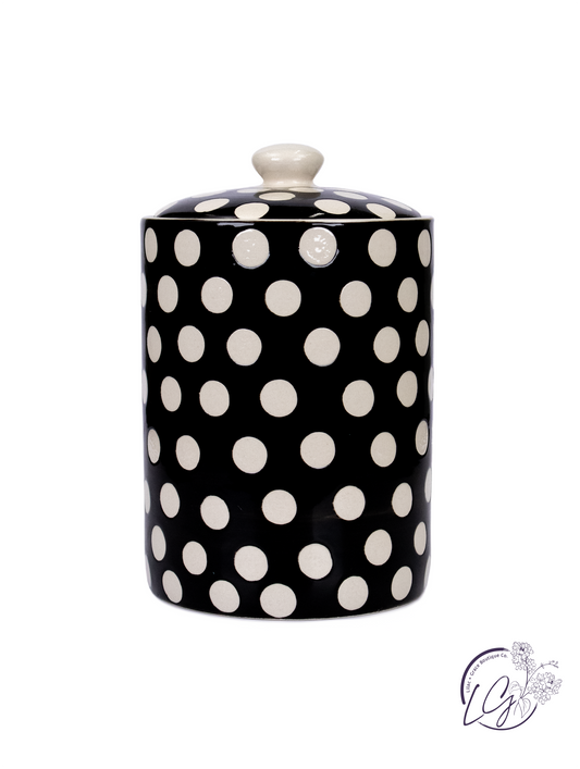 Stoneware Black & White Canister