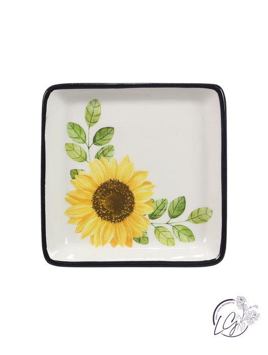 Sunflower Ceramic Trinket Dish