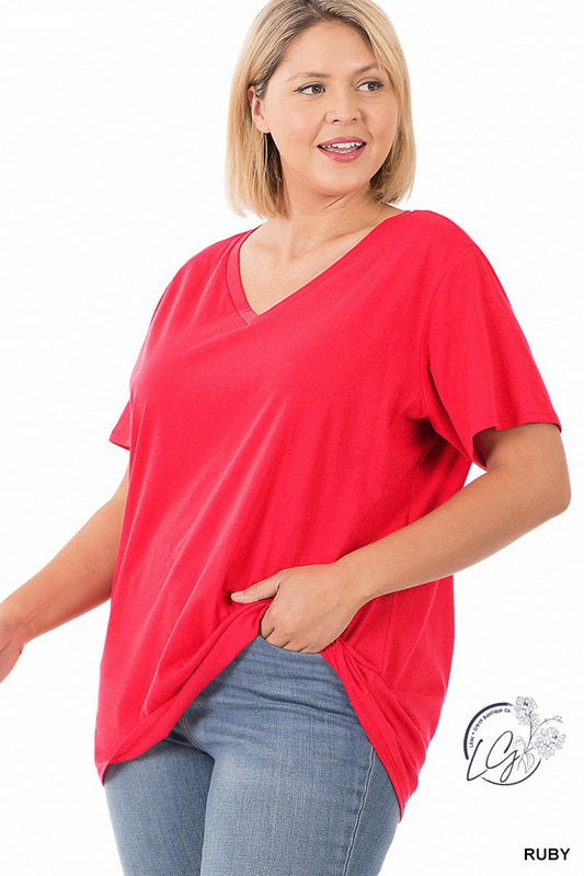 Curvy Standard V-Neck T-Shirt