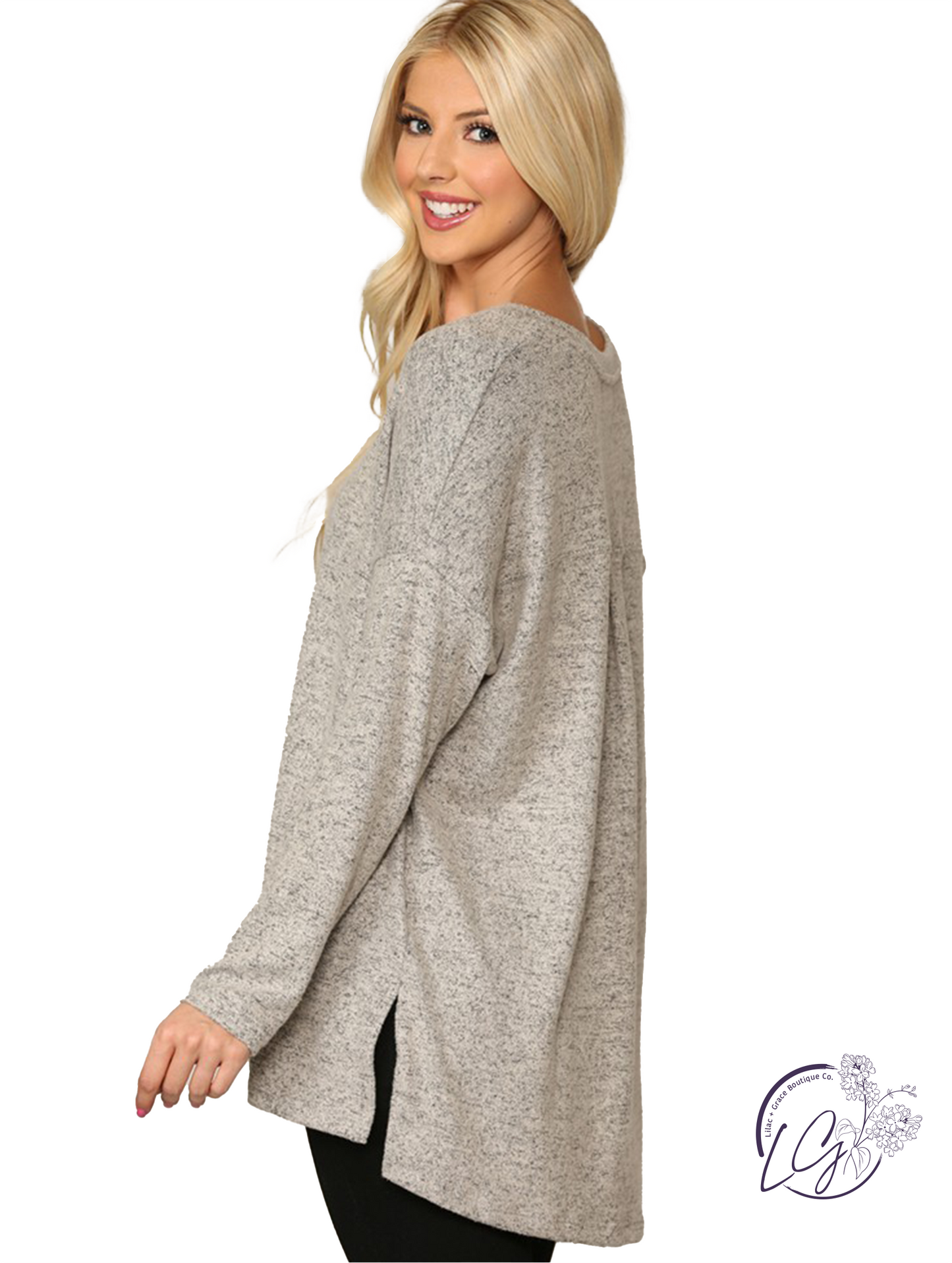 Whispering Breeze Relaxed V-Neck Sweater