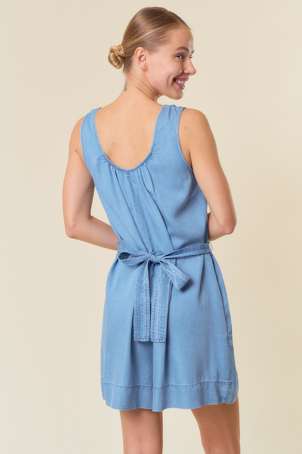 Breezy Knot Denim Romper