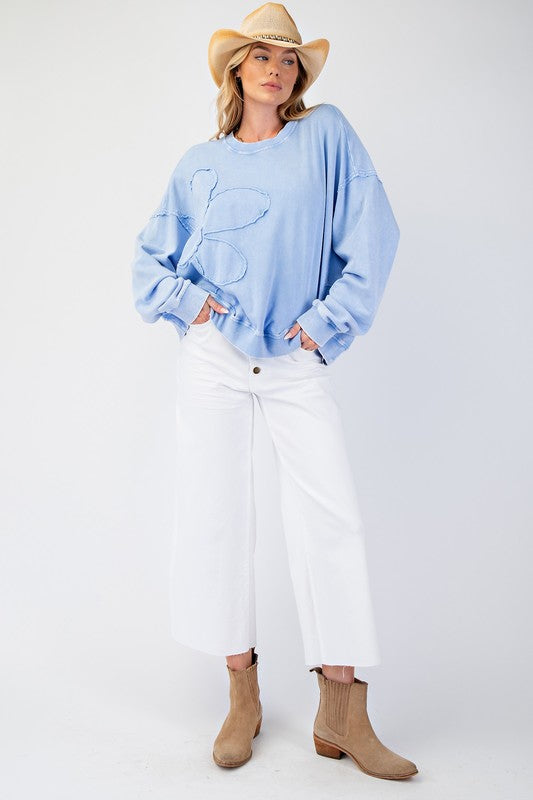 Washed Garden Terry Knit Pullover