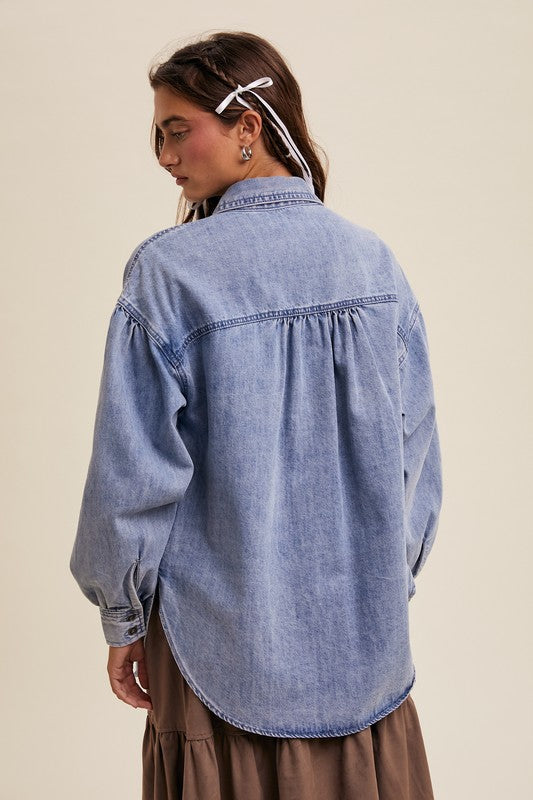 Heartlight Denim Oversized Long Denim Jacket