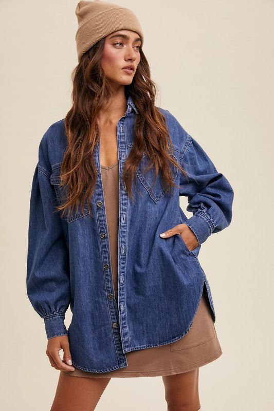 Heartlight Denim Oversized Long Denim Jacket