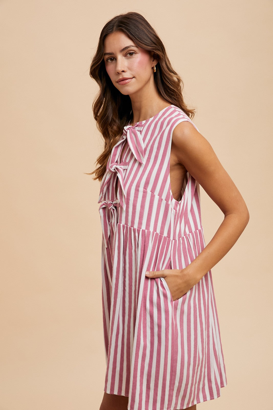Blue Skies Bow Front Dress