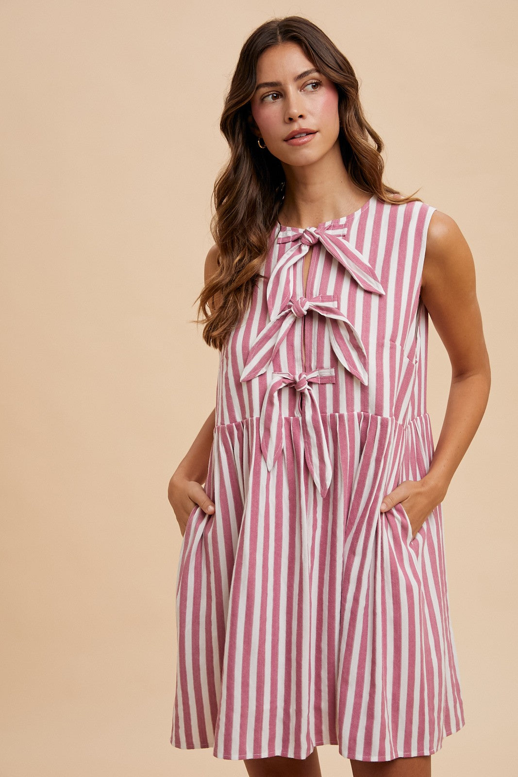 Blue Skies Bow Front Dress