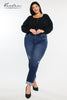 Curvy Clara Mid Rise Slim Straight Pants By Kan Can