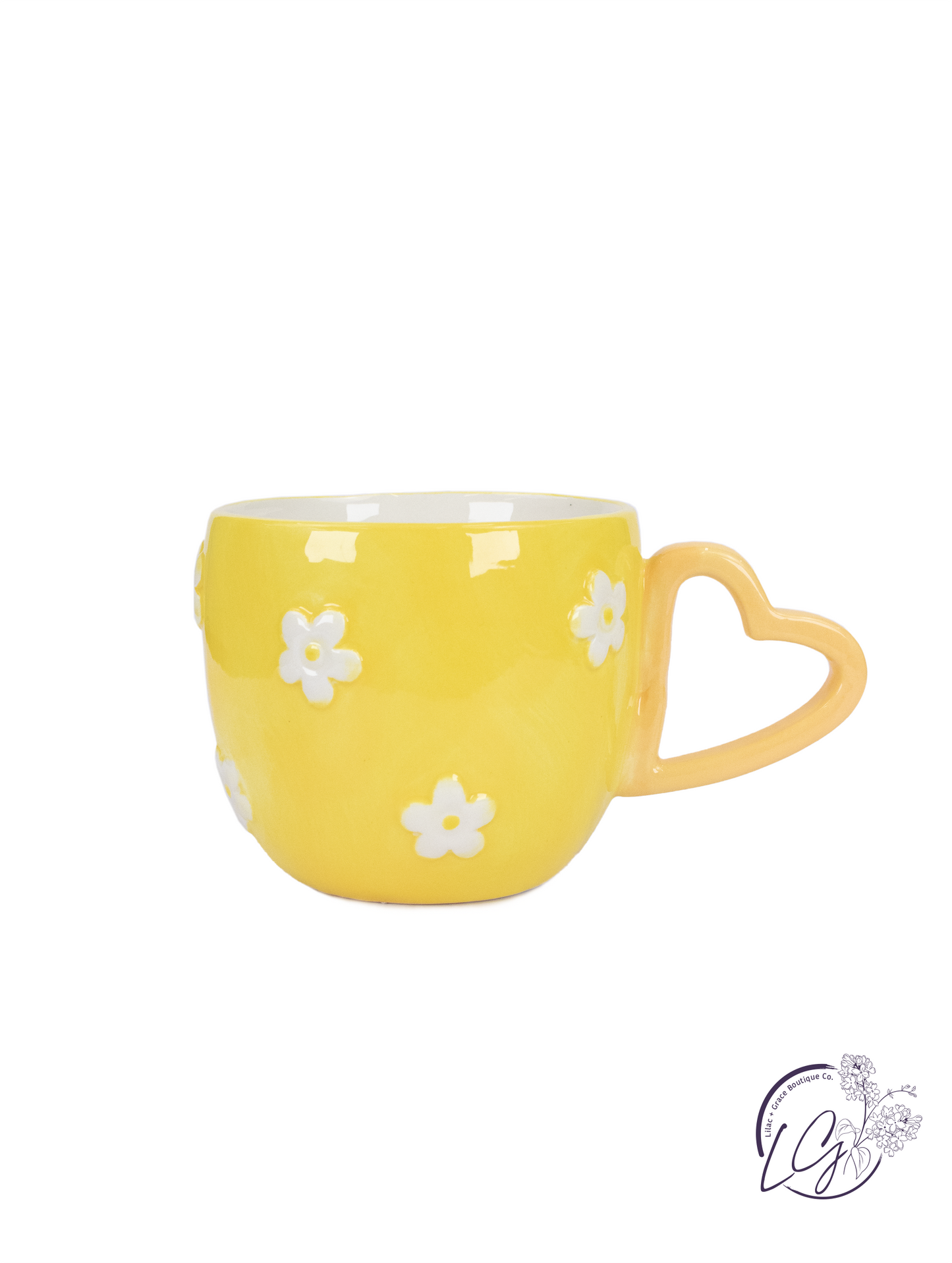 Ceramic Mug With Embossed Flower