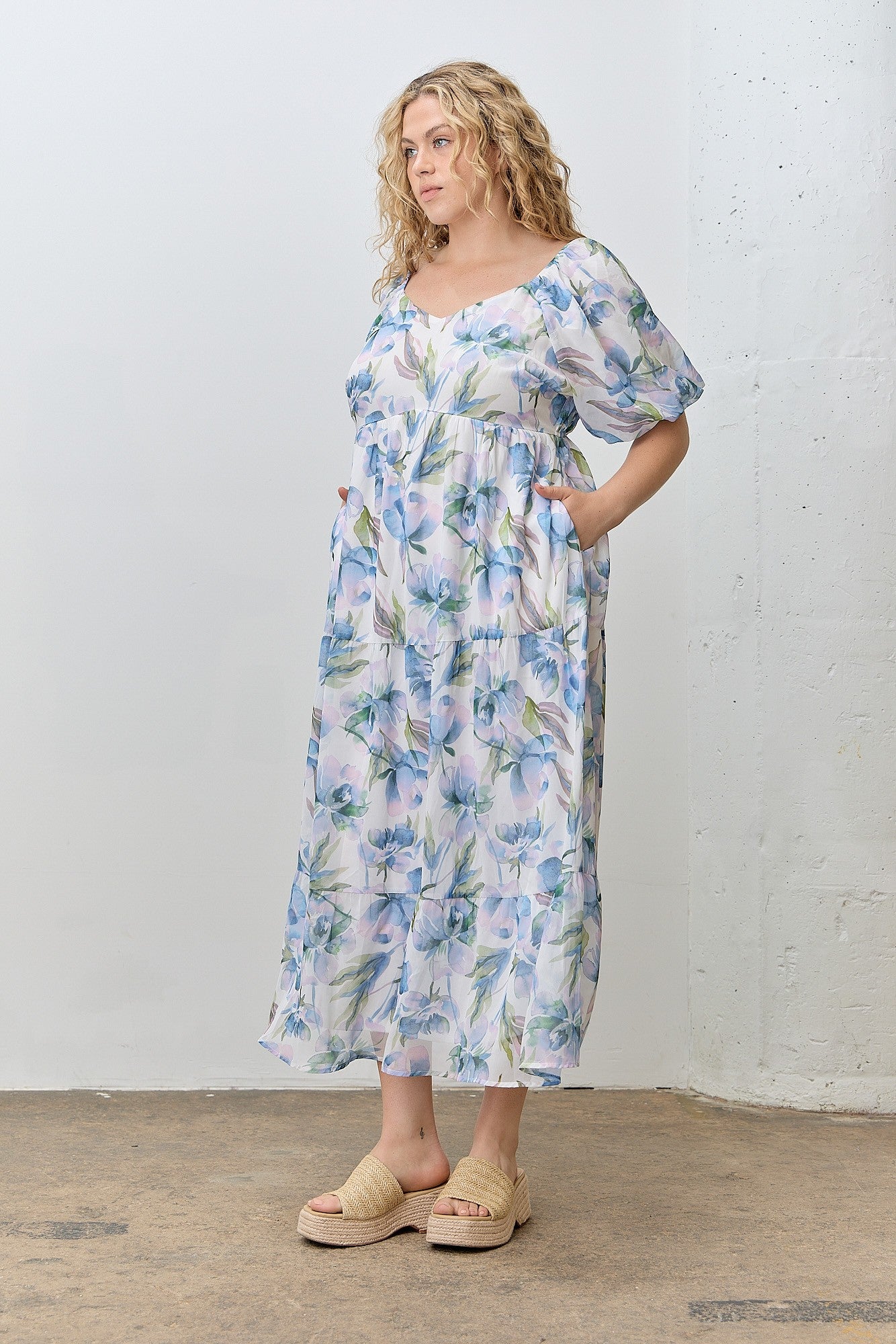 Curvy Caught In Drift Midi Dress