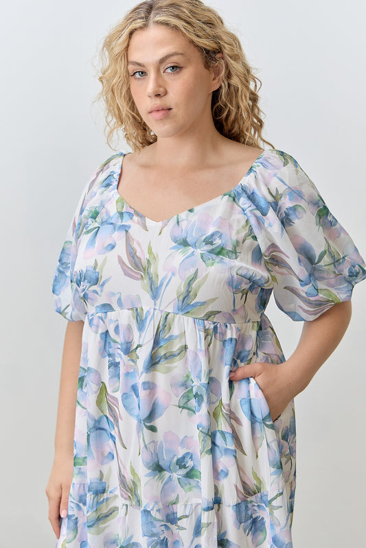 Curvy Caught In Drift Midi Dress