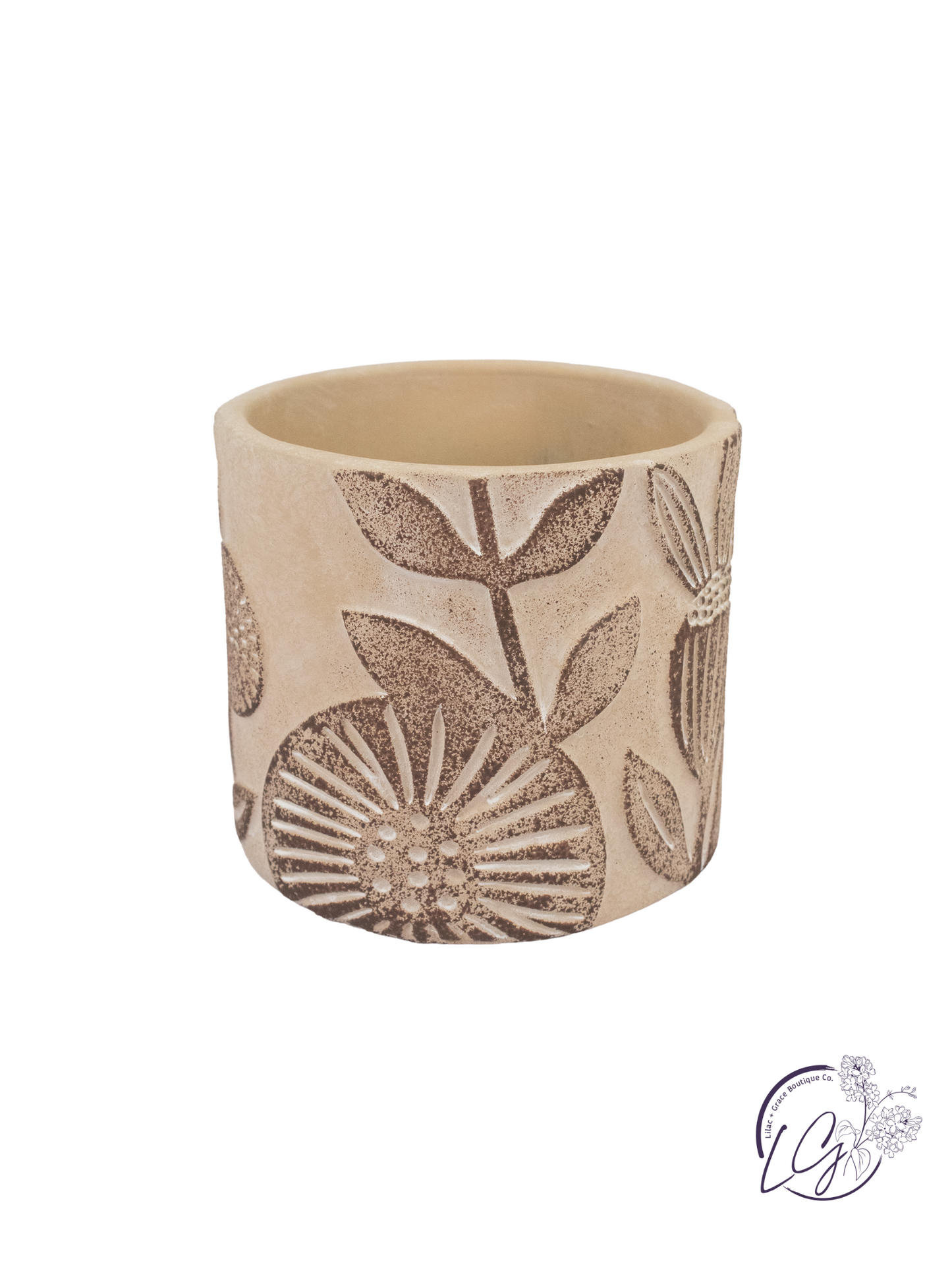 Vintage Embossed Cement Planter