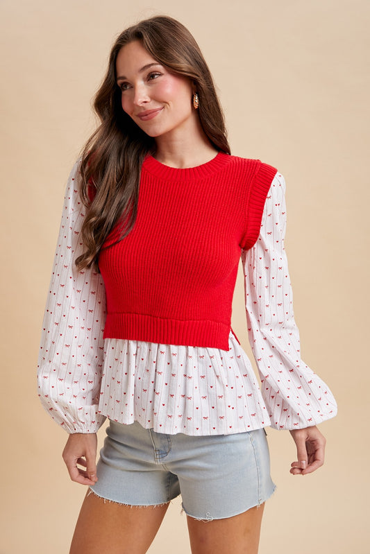 Darling Bow Layered Blouse