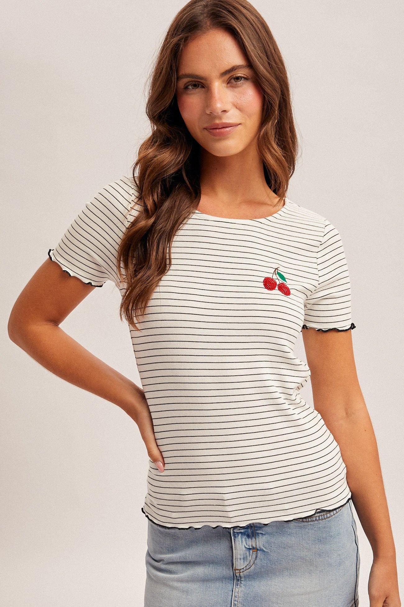 Sweet Cherry Stripe Tee