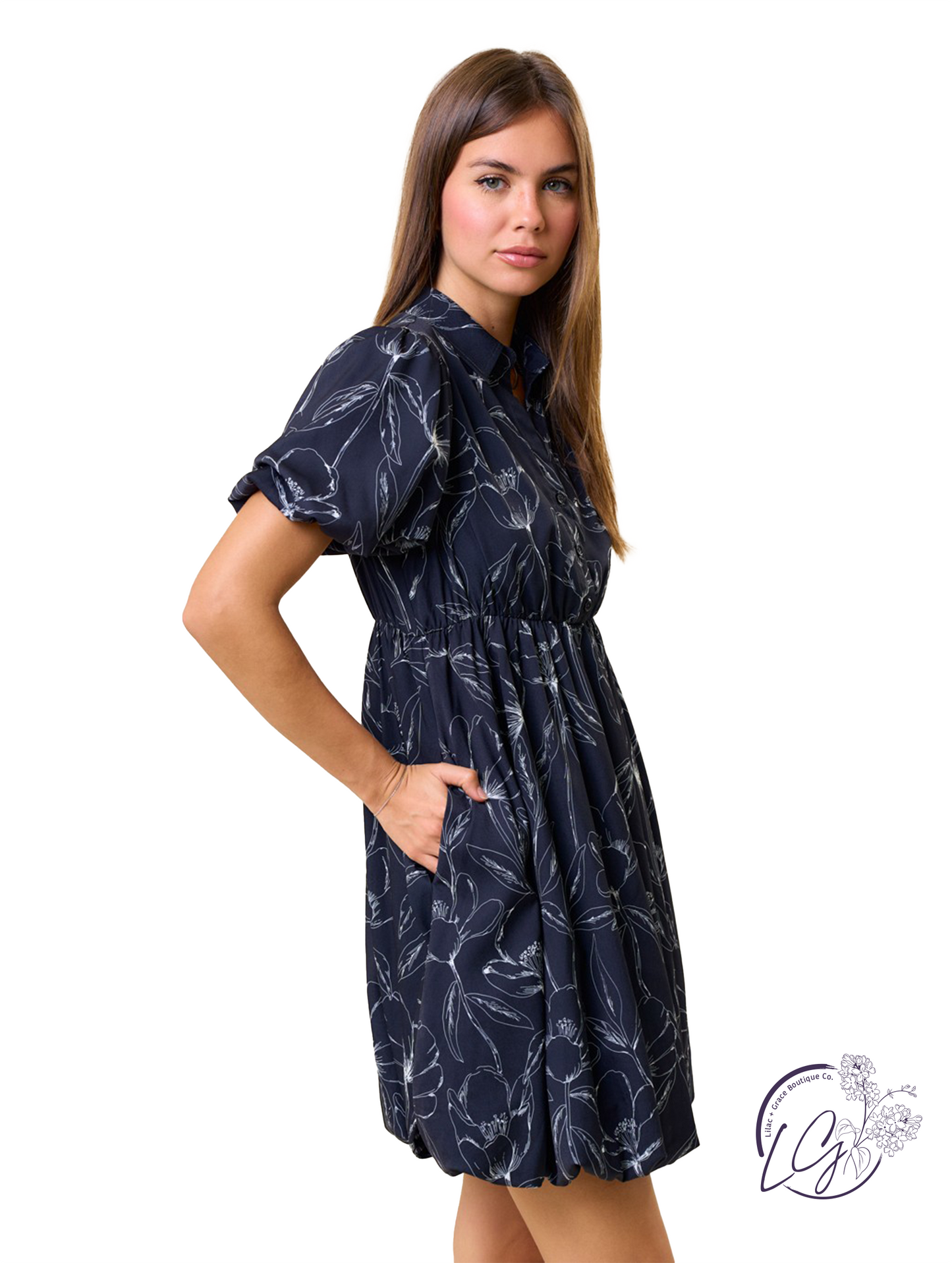 Garden Muse Bubble Hem Mini Dress