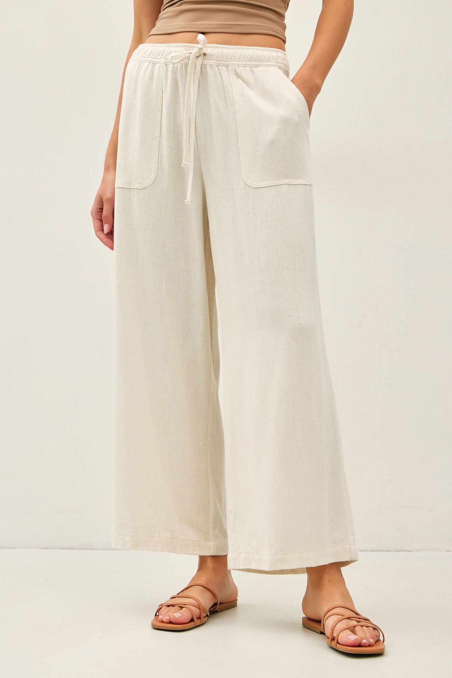 Sunwashed Linen Crop Pants
