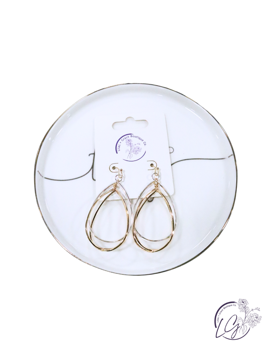 Double Teardrop Dangle Earrings