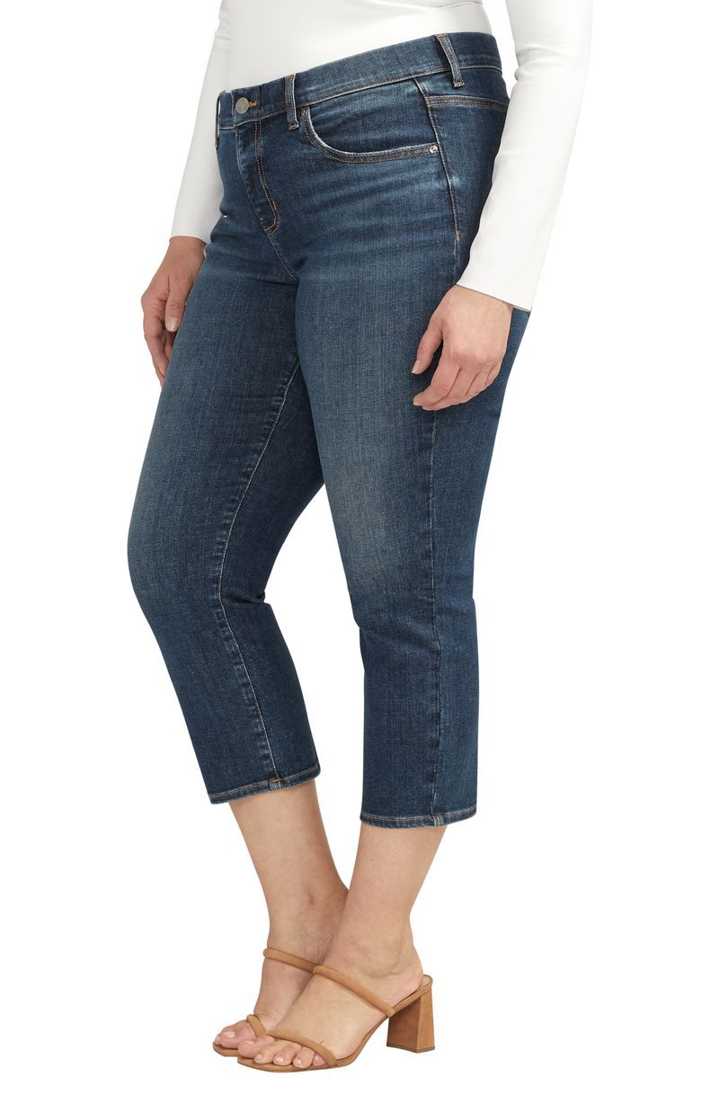 Curvy Raye Mid Rise Capri by Silver