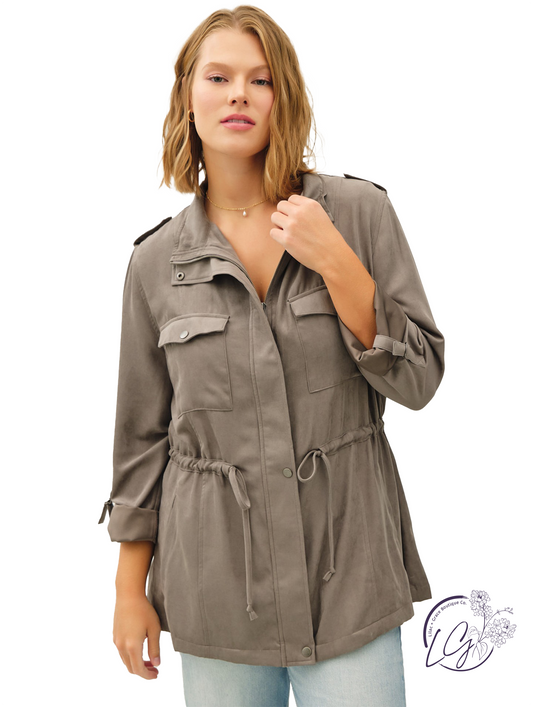 Curvy Sculpted Cargo Jacket