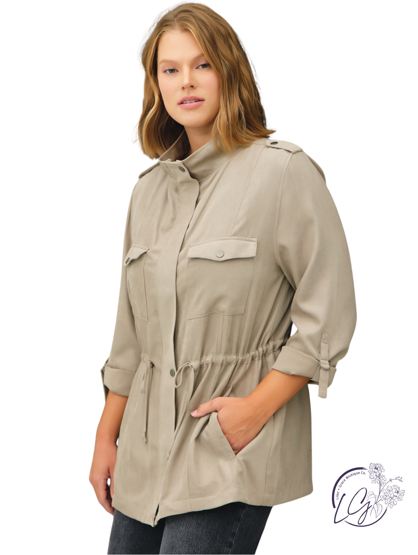 Curvy Sculpted Cargo Jacket