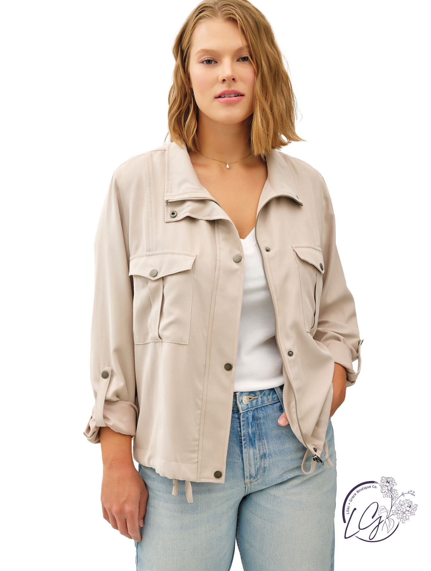 Curvy Urban Safari Cropped Jacket
