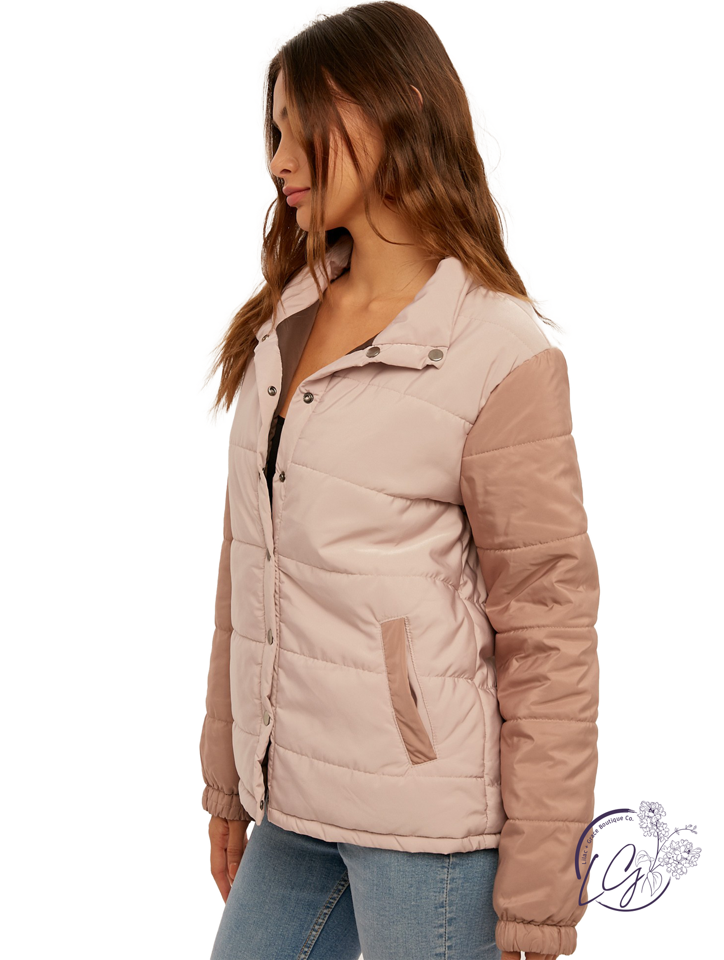 Seasons Changing Color Blocked Reversible Puffer Jacket