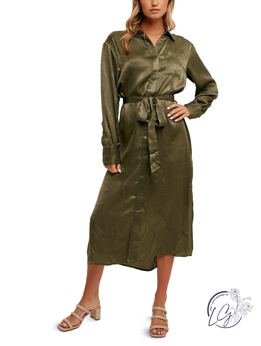 Regal Olive Maxi Dress