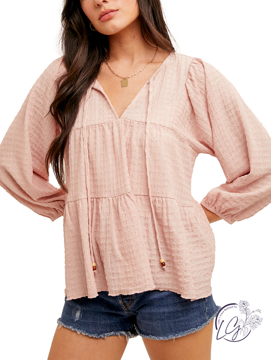 Delicate Harmony Textured Blouse